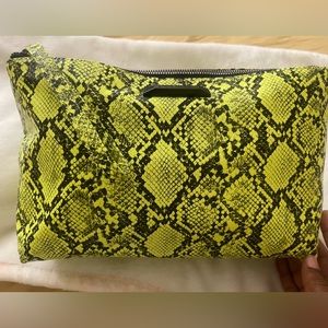 Neon animal print clutch
